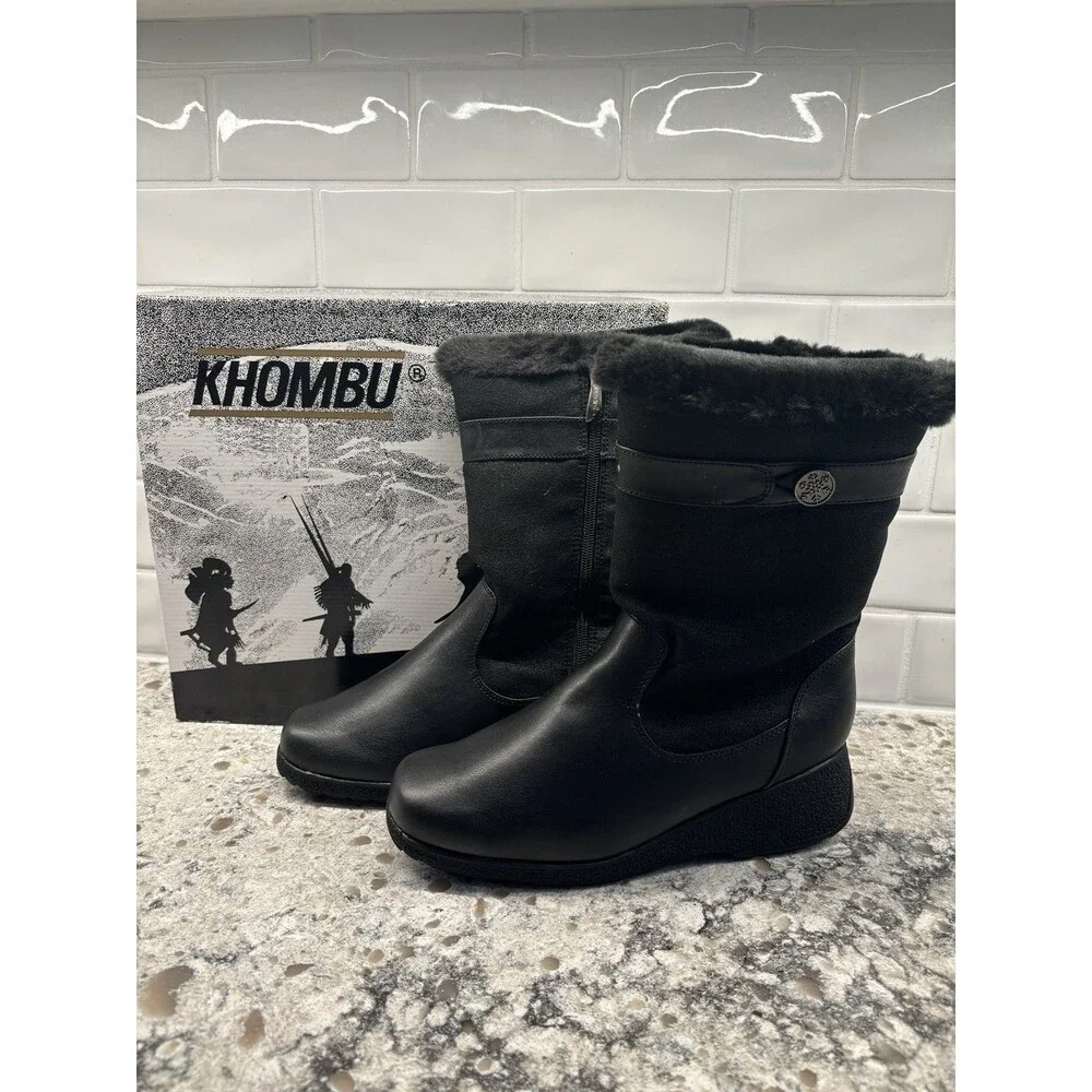 Khombu‎ Women’s Size 9 Waterproof Black Winter Boots Flaw